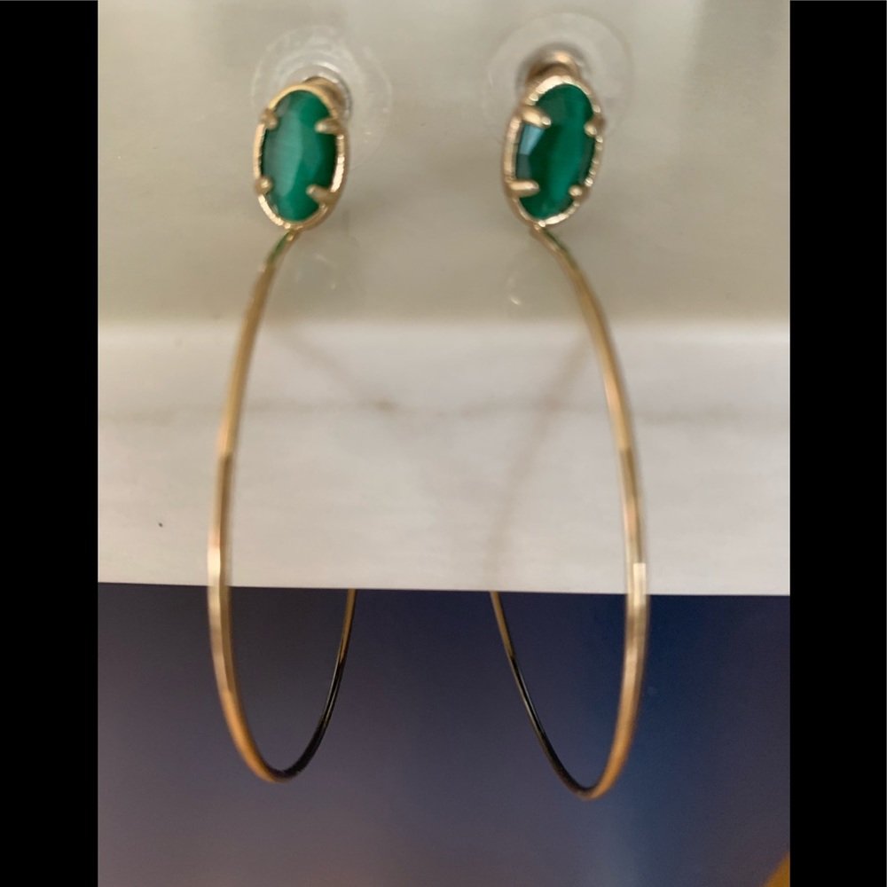 Gold and green 2.5inch hoops